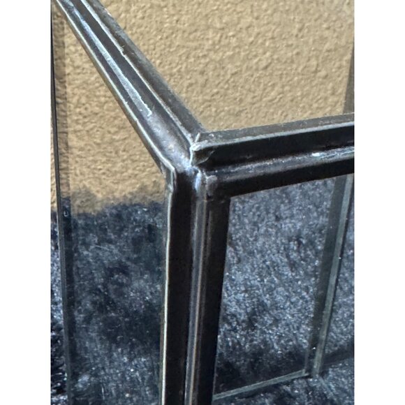 Small Square Glass Hurricane Candle Holder With Wood Base By World Market - Picture 7 of 8